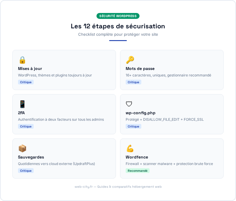 Les 12 tapes de scurisation - web-city.fr