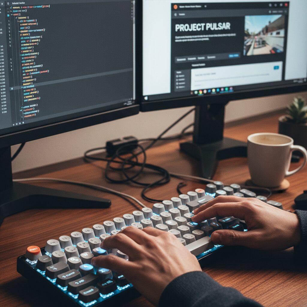 Développeur codant en HTML et CSS