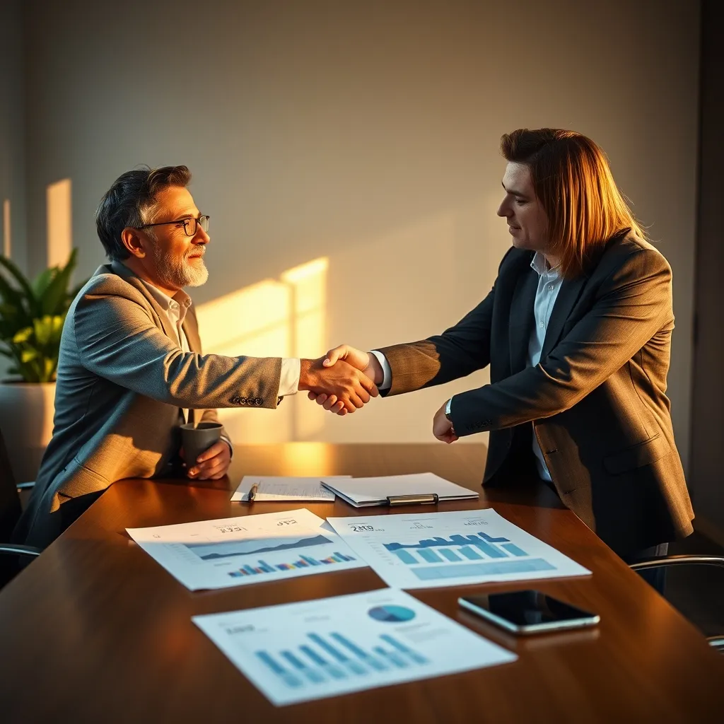 Signature d'un partenariat entre une entreprise et son agence de marketing digital
