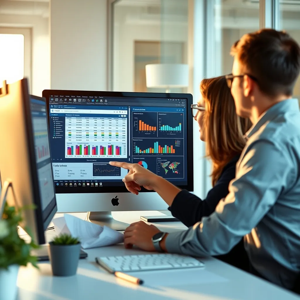 Deux collaborateurs analysent les données clients pour affiner leur stratégie commerciale