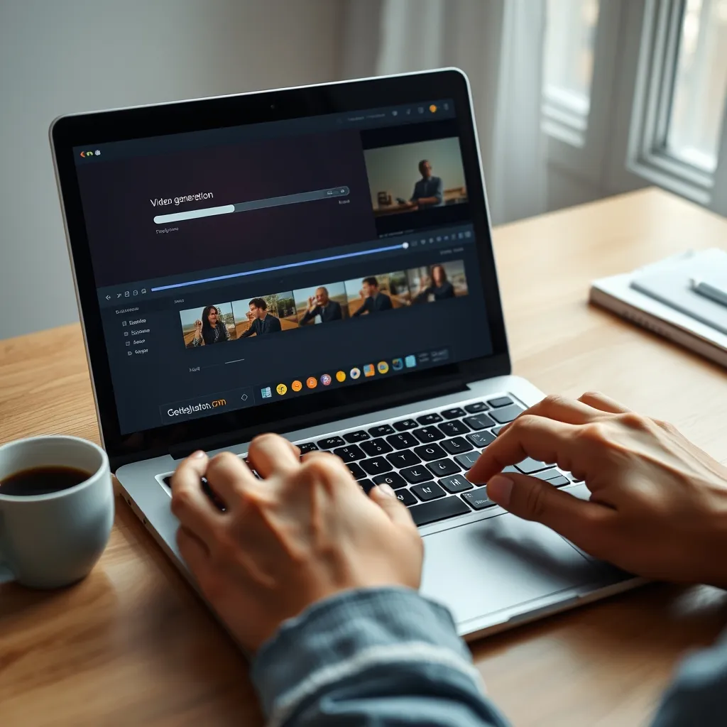 Génération d'une vidéo par IA depuis un ordinateur portable en quelques clics