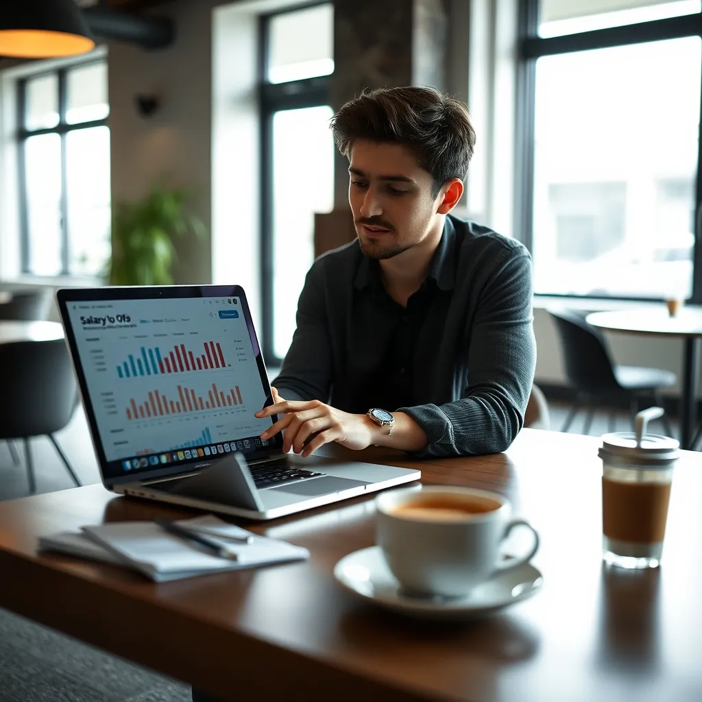 Analyse des offres d'emploi et des salaires en cybersécurité sur un écran d'ordinateur