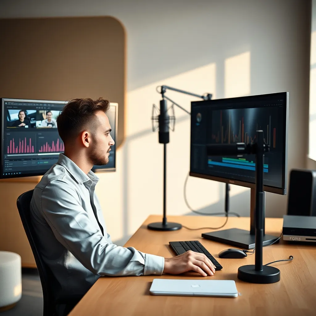Création de contenu vidéo avec intégration d'une voix off générée par IA
