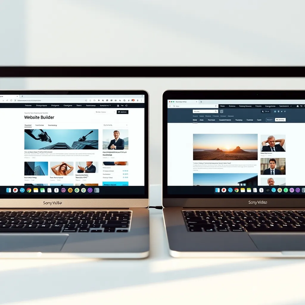 Comparaison côte à côte de deux page builders WordPress populaires