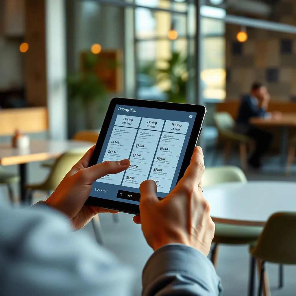 Consultation des différentes formules d'abonnement sur tablette