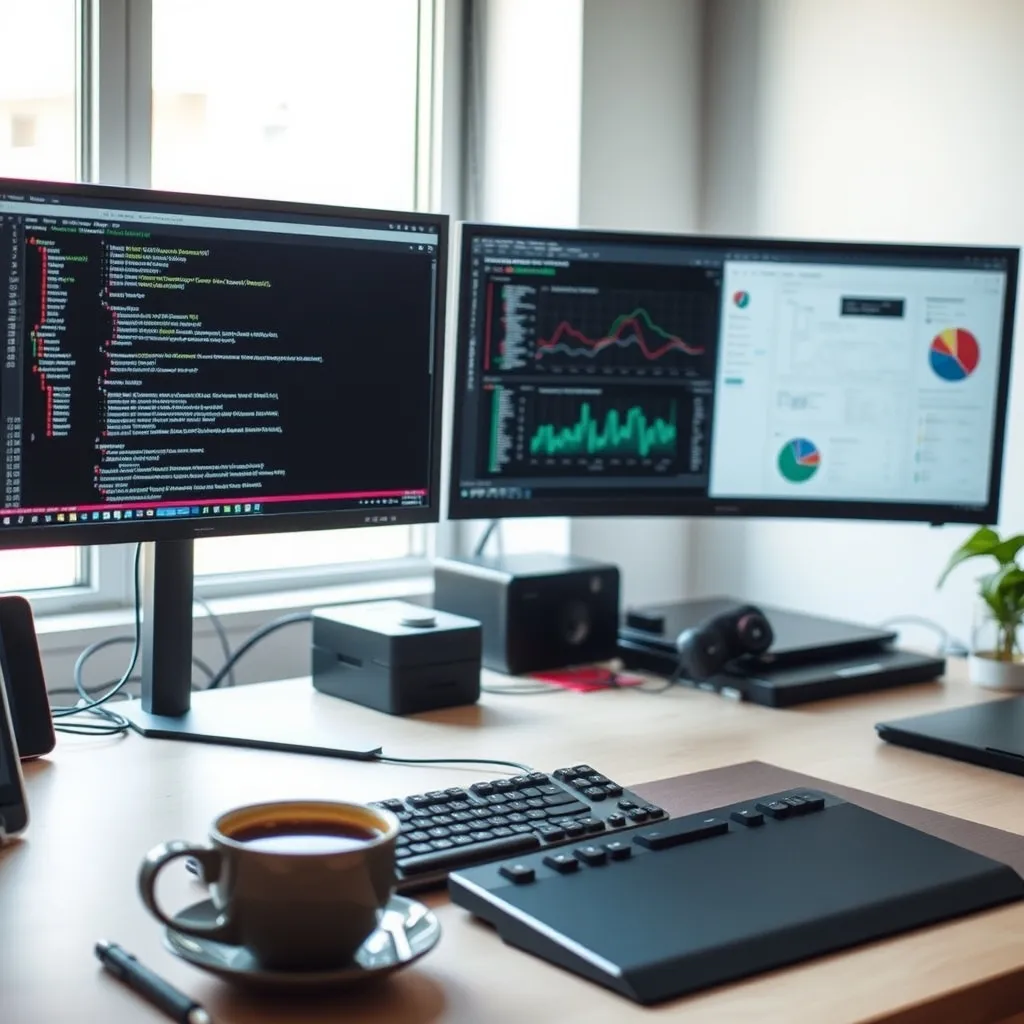 Le poste de travail typique d'un ingénieur DevOps avec ses outils de monitoring et de déploiement