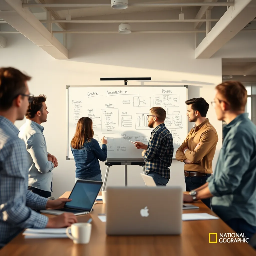 Une équipe DevOps collabore sur la conception d'un pipeline de déploiement automatisé