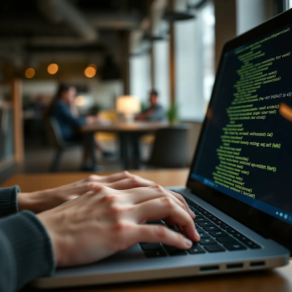 Déclaration d'enums TypeScript dans un éditeur de code en espace de coworking