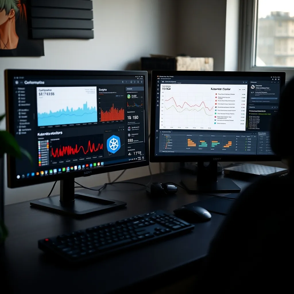Des tableaux de bord Grafana affichant les indicateurs SLI et SLO d'une infrastructure en production