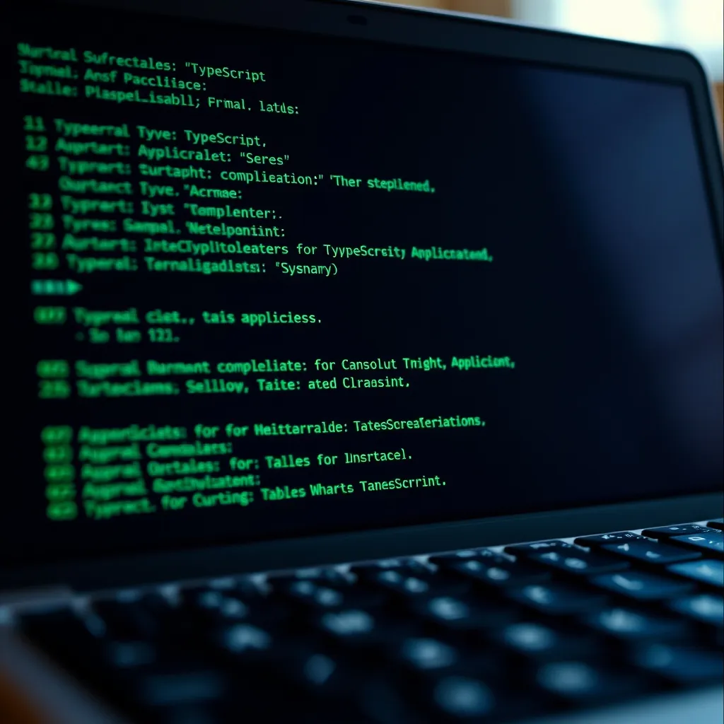 Sortie de compilation TypeScript dans un terminal, vérifiant la validité des énumérations